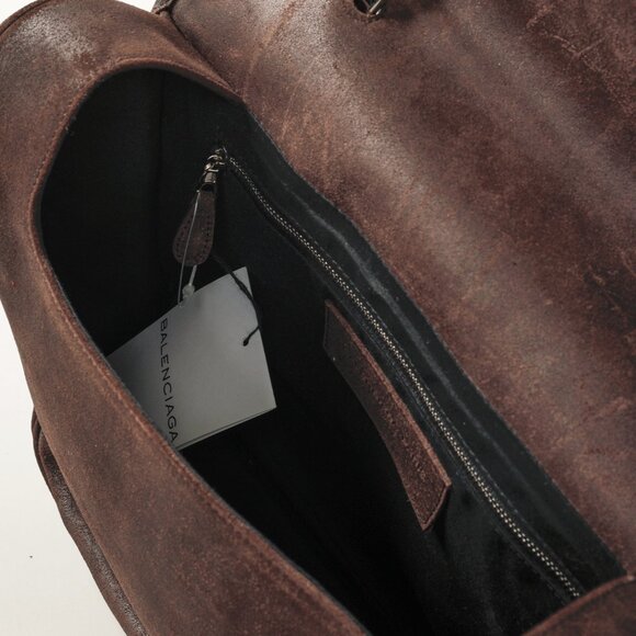 Balenciaga Brown Suede Saddle Work Bag - Picture 12 of 14